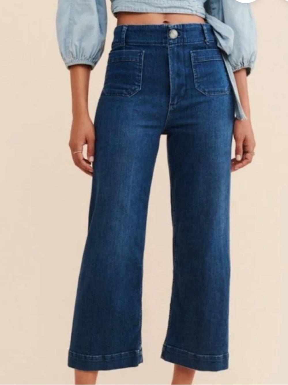 Anthropologie Pilcro The Skipper Wide Leg Dark Denim Jeans - size 23P